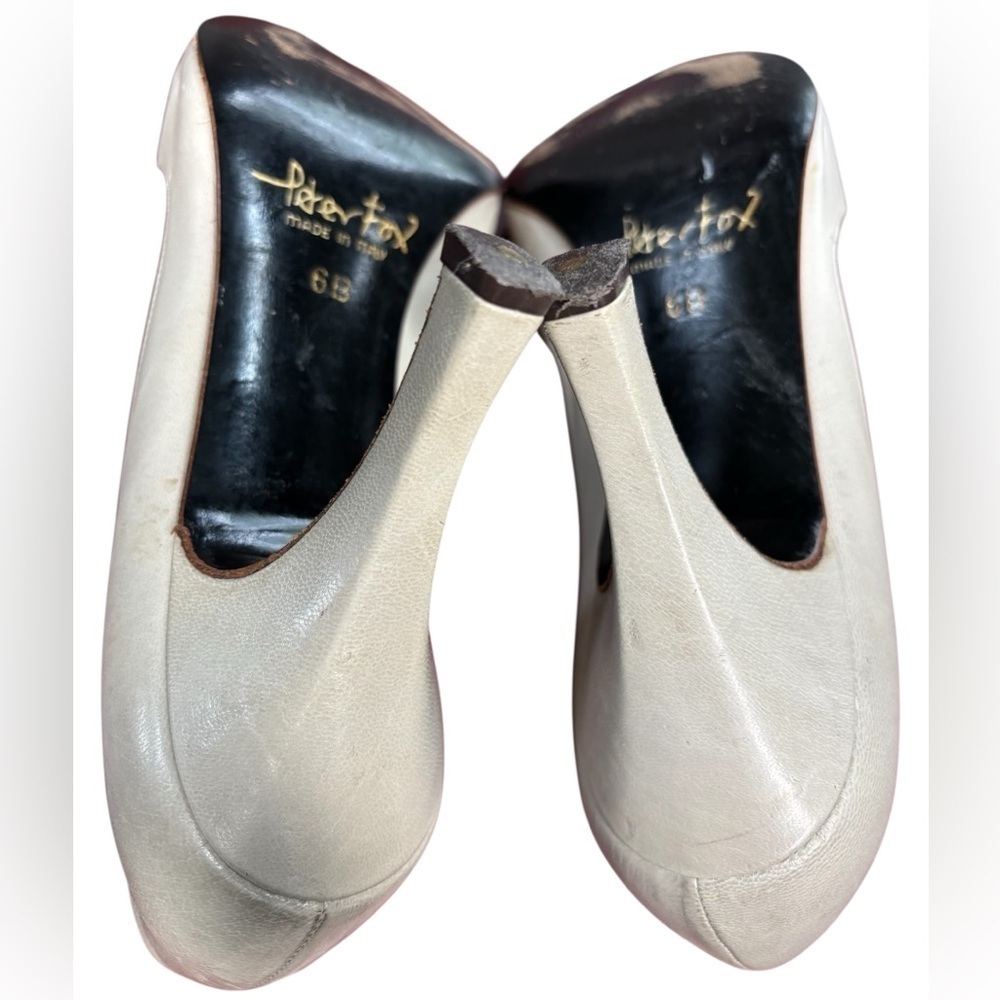 Vintage PETER FOX Elegant White High Heel Pumps, Size 6B - Picture 9 of 9